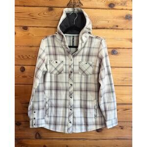 Kuhl Kleo Snap Front Plaid Hoodie Shacket Small NWOT